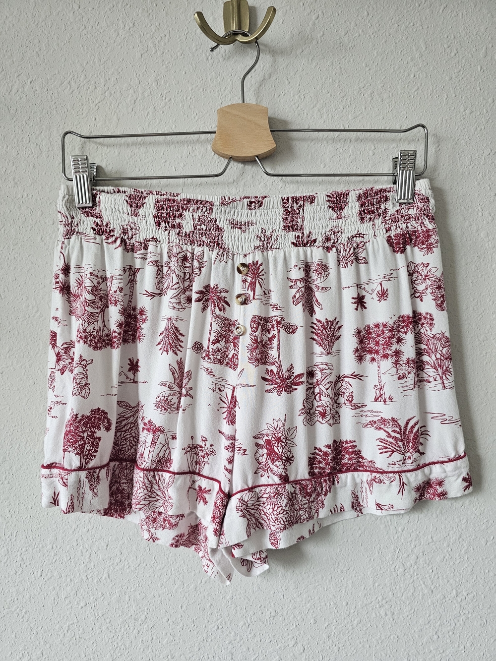 Topshop Red Toile Short Pajama Set - Women's Two-Piece Sleepwear - Picture 8 of 10
